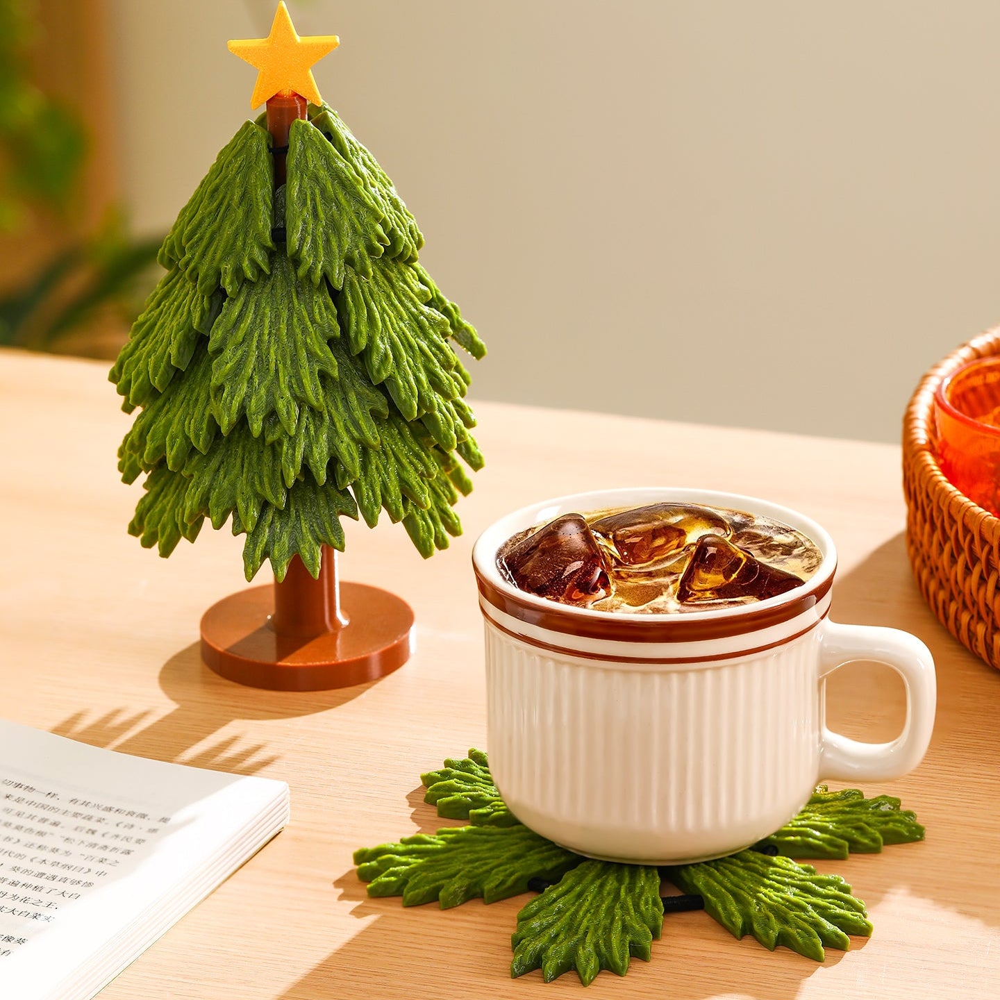 Christmas Tree Coaster & Trivet Set – Festive Tabletop Decor