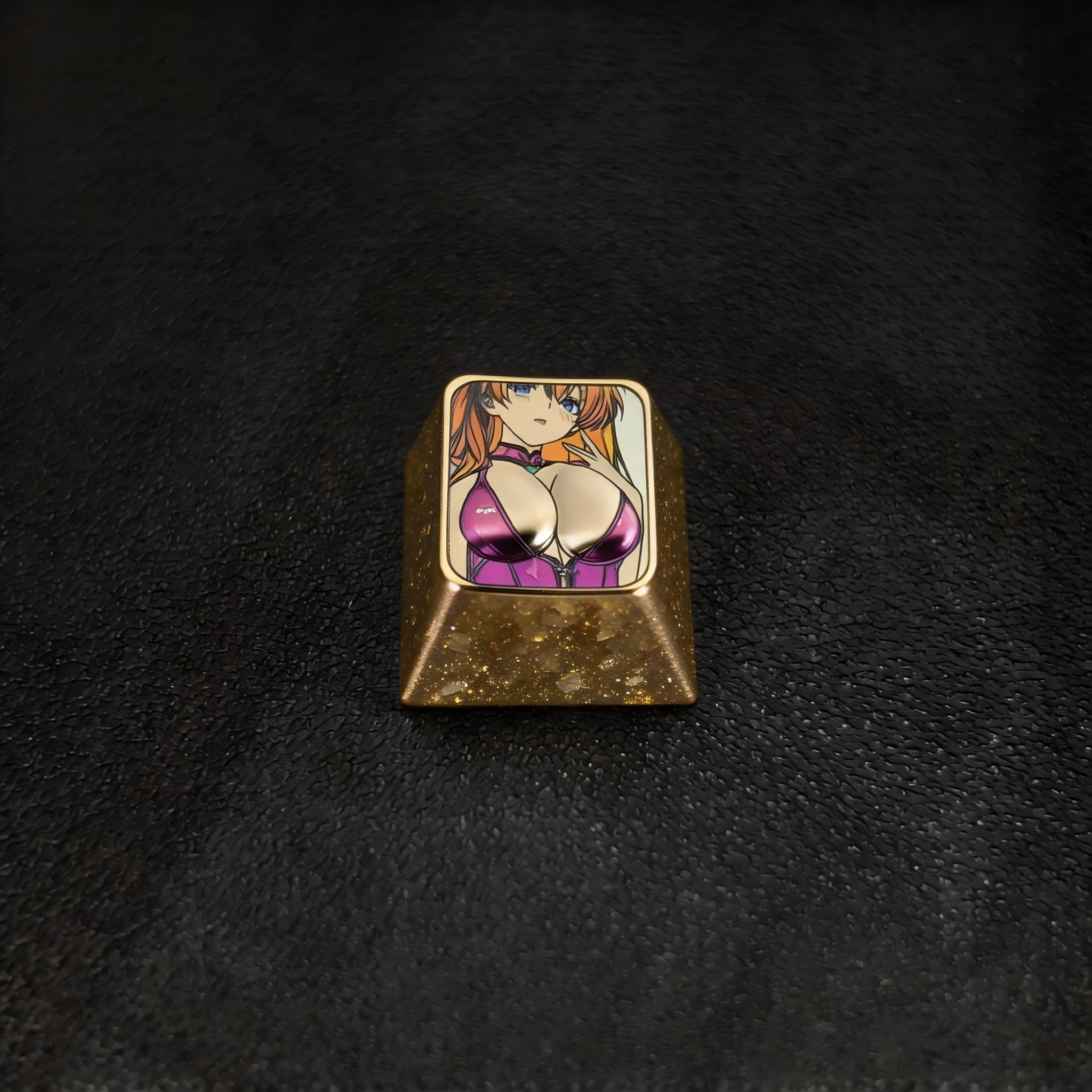 ASUKA LANGLEY SORYU 3D Titanium Artisan Keycap – Metal Collectible