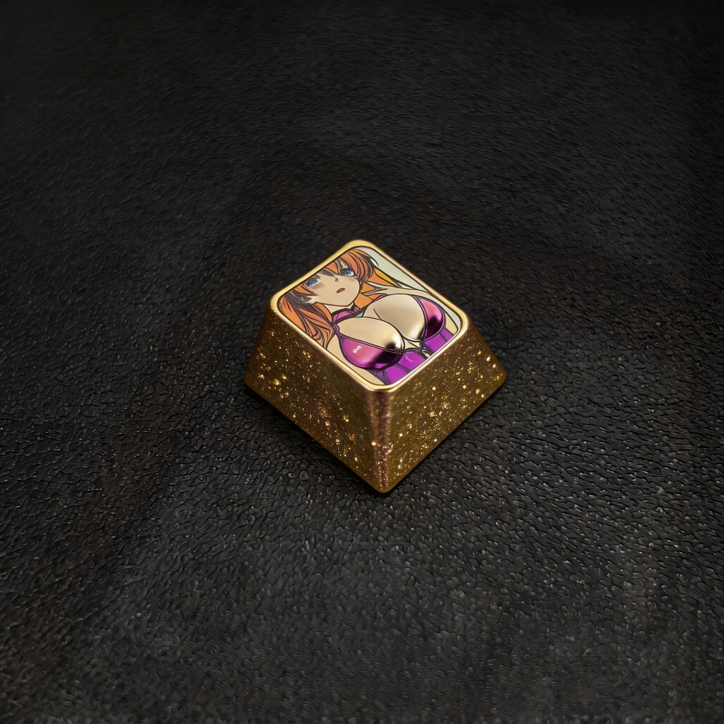 ASUKA LANGLEY SORYU 3D Titanium Artisan Keycap – Metal Collectible