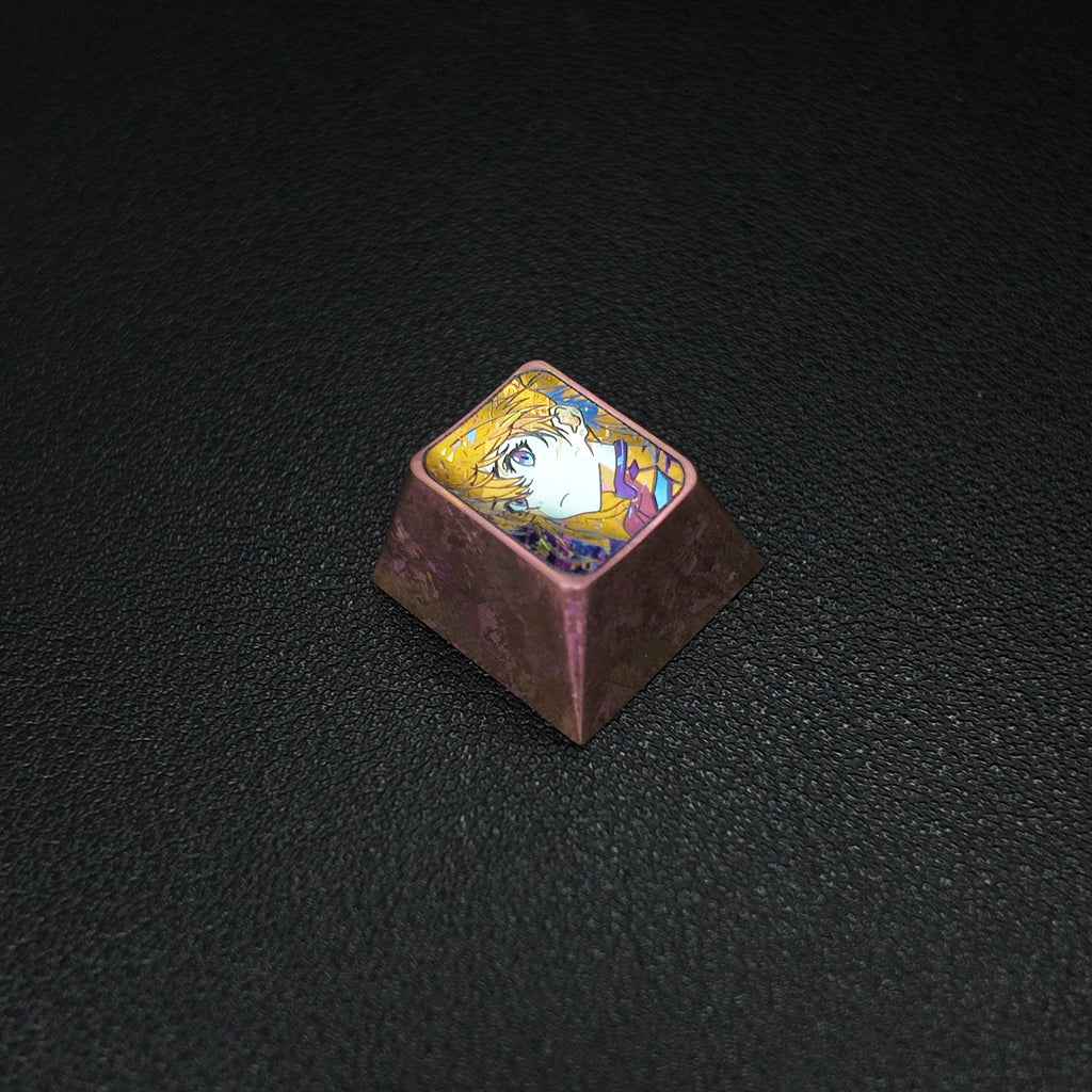 Asuka Langley Soryu Titanium Artisan Keycap – Metal Collectible