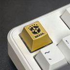 Brazil Football Crest Artisan Keycap – Metal Collectible