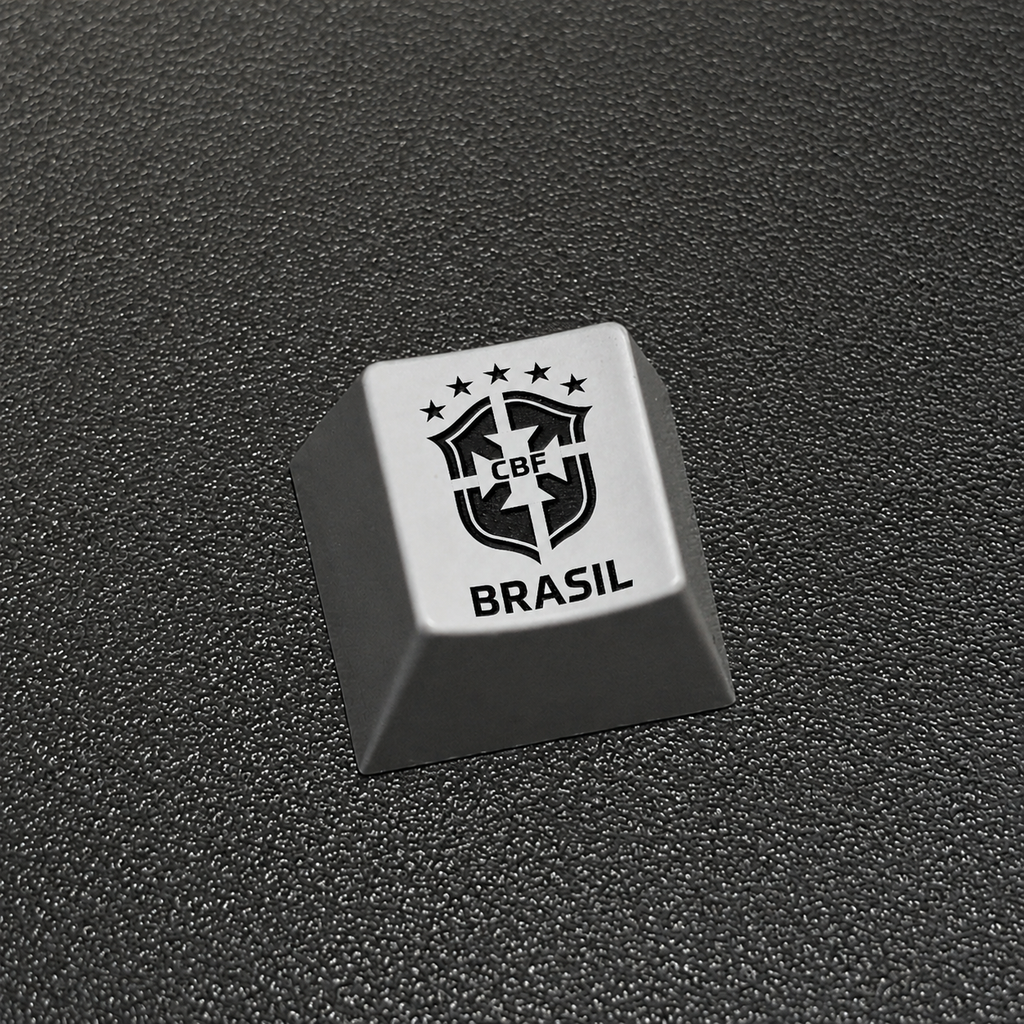 Brazil Football Crest Artisan Keycap – Metal Collectible