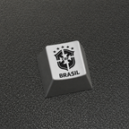 Brazil Football Crest Artisan Keycap – Metal Collectible