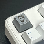 Messi Portrait Silver Metal Artisan Keycap | Collectible Artisan Keycap