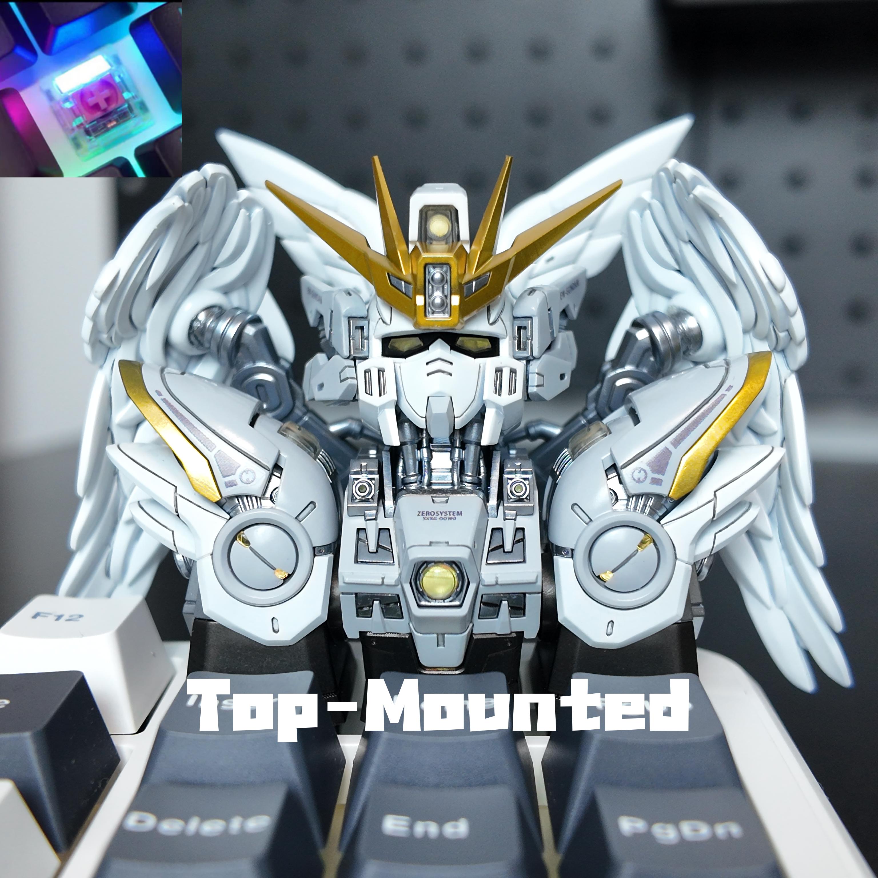 Gundam Snow White Prelude Resin Artisan Keycap – Transformable Collectible