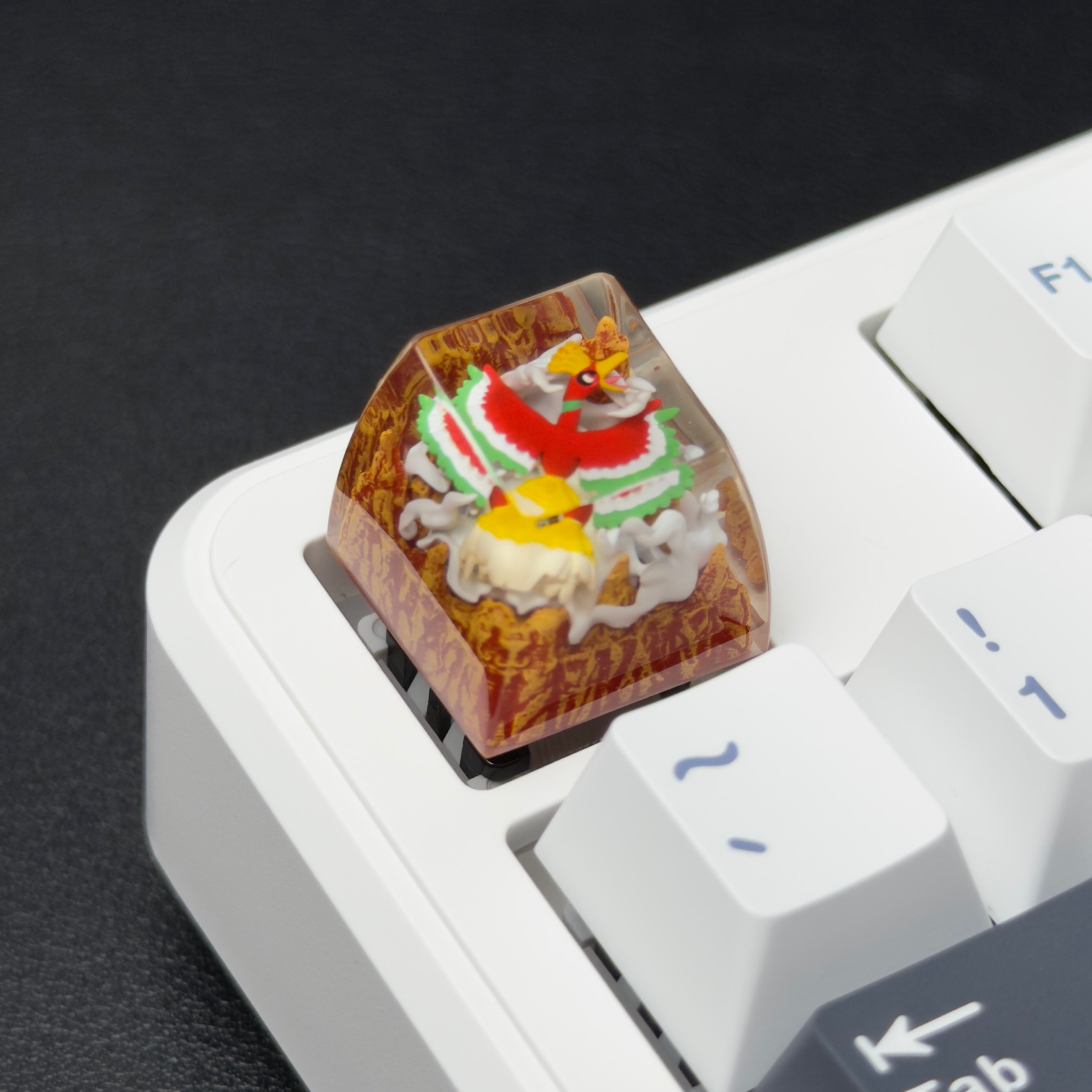 Ho-Oh Pokemon Artisan Keycap – Handmade Resin Collectible