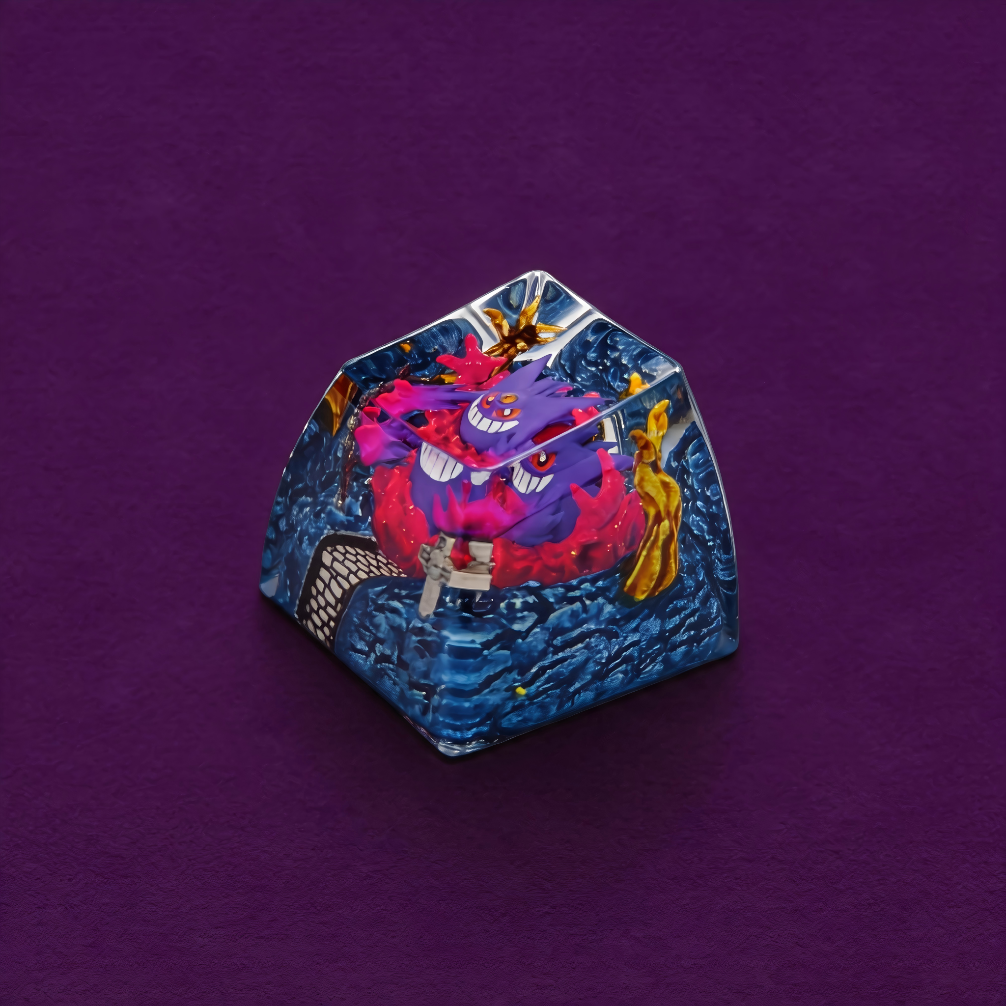 MEGA GENGAR  Pokemon Artisan Keycap – Handmade Resin Collectible