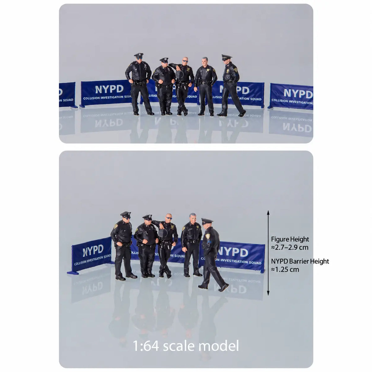 1;64 NYPD Police Officer Figurine Set