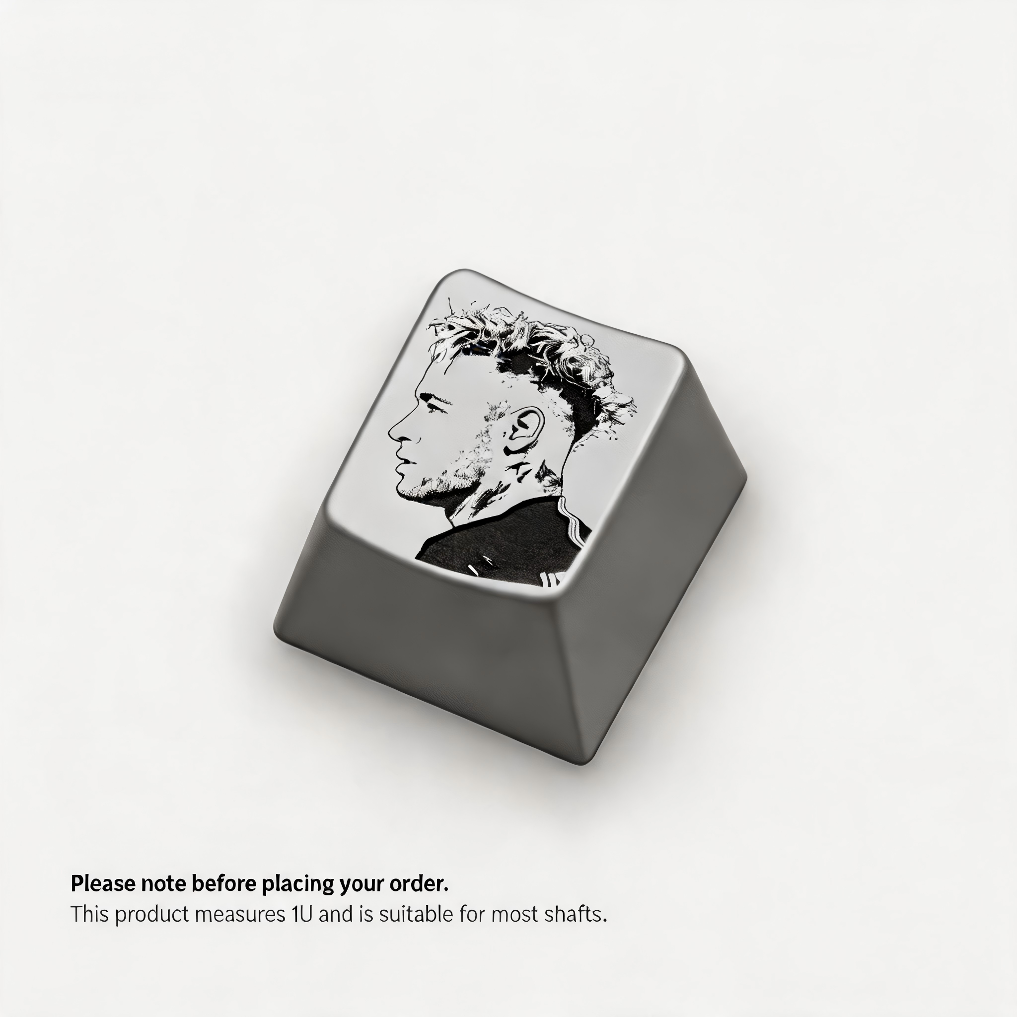NeymarPortrait Silver Metal Artisan Keycap | Collectible Artisan Keycap