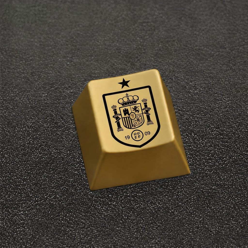 Spain Football Crest Artisan Keycap – Metal Collectible