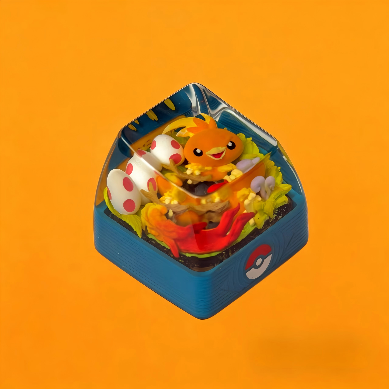 TORCHIC Pokemon Artisan Keycap – Handmade Resin Collectible