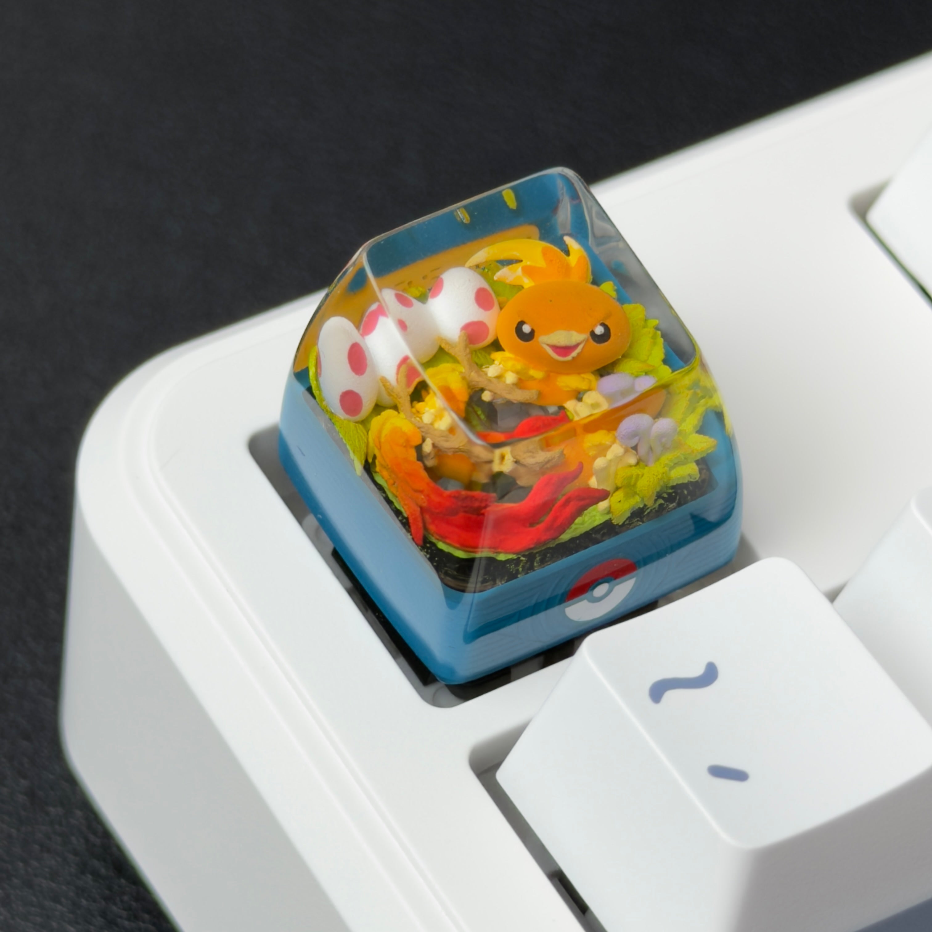 TORCHIC Pokemon Artisan Keycap – Handmade Resin Collectible