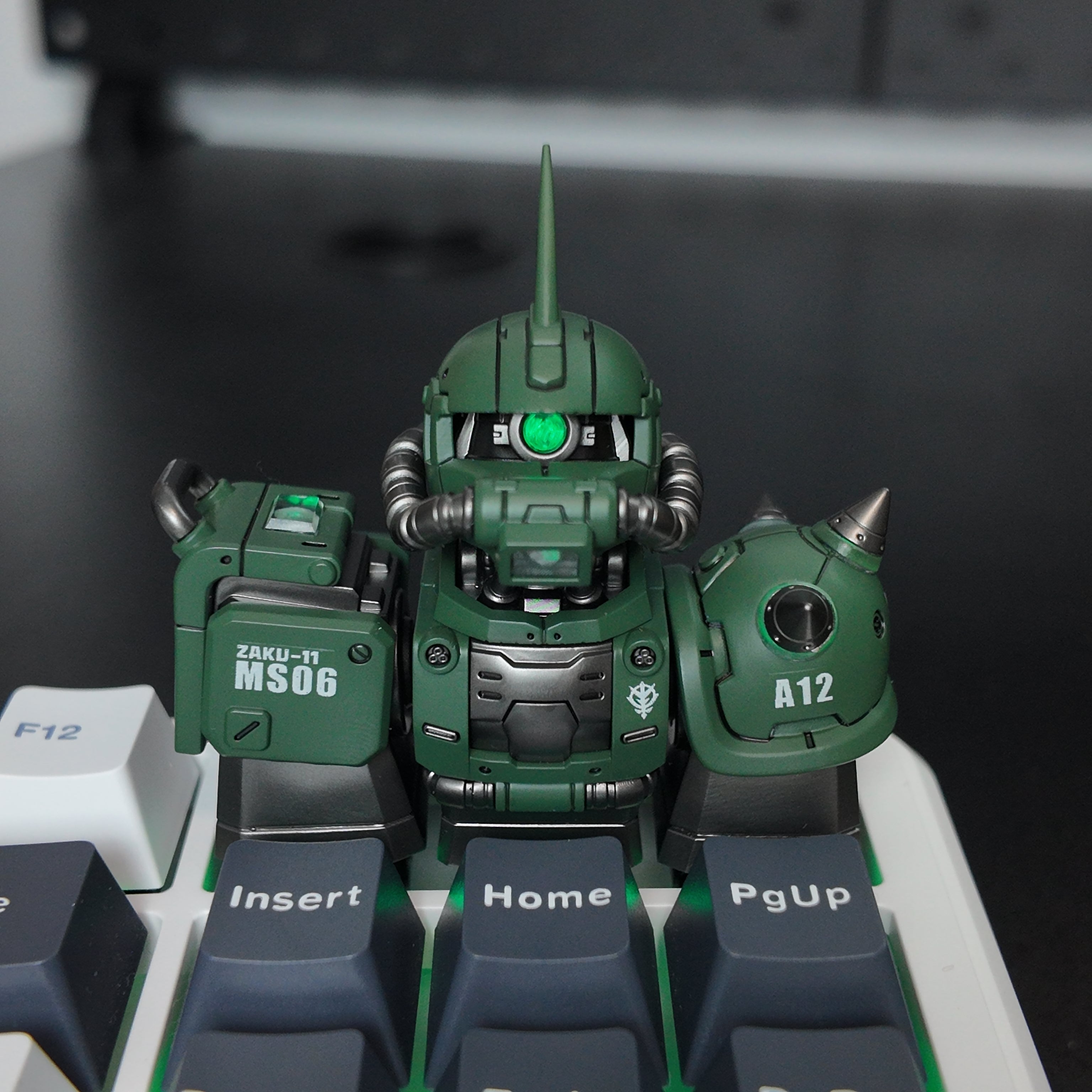 Zaku Light-Up Mecha artisan keycap handmade resin
