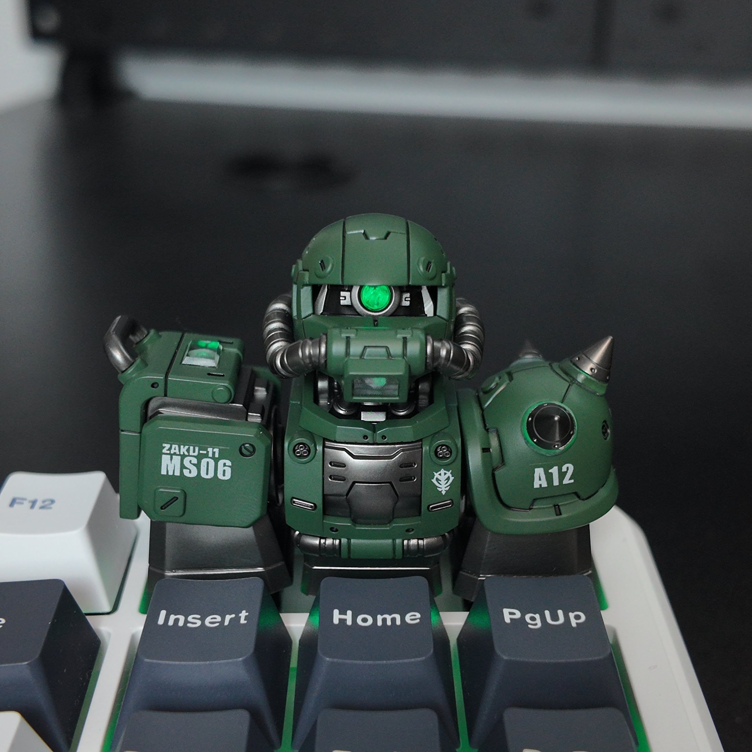 Zaku Light-Up Mecha artisan keycap handmade resin