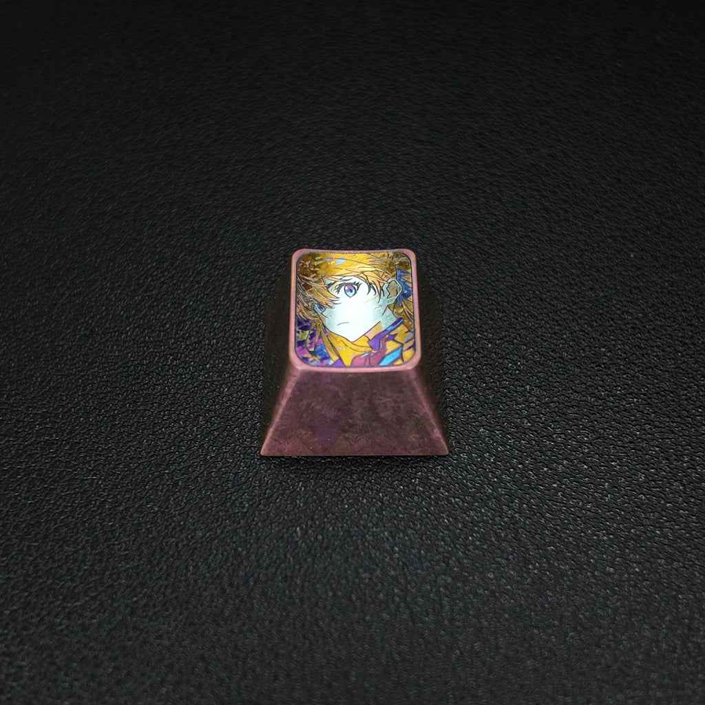 ASUKA LANGLEY SORYU Titanium Keycap |  Collectible Artisan Keycap